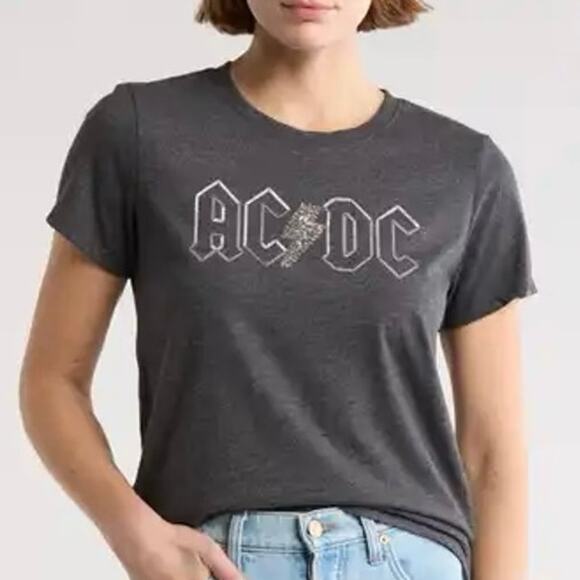 Lucky Brand AC/DC Graphic Print T-Shirt in Gray - Picture 1 of 7